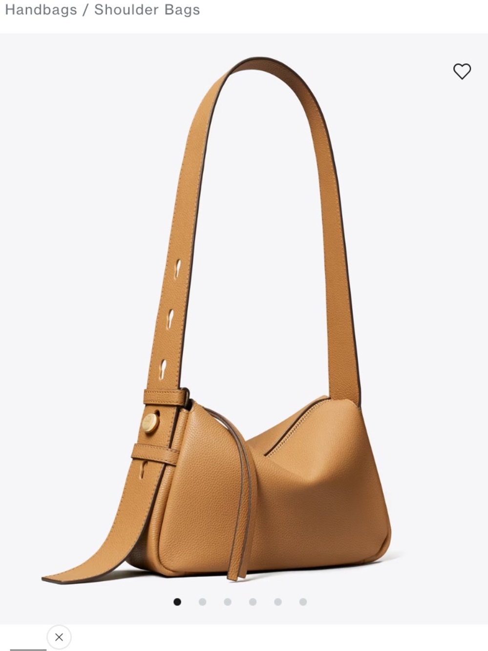 New Tory Burch Romy Tiramisu Tan Beige Leather Shoulder Fall Bag Slouchy Purse